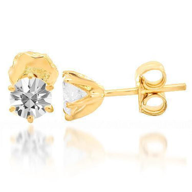 Yellow 14K Yellow Solid Gold Clarity Enhanced Diamond Stud Earrings 0.70 Ctw